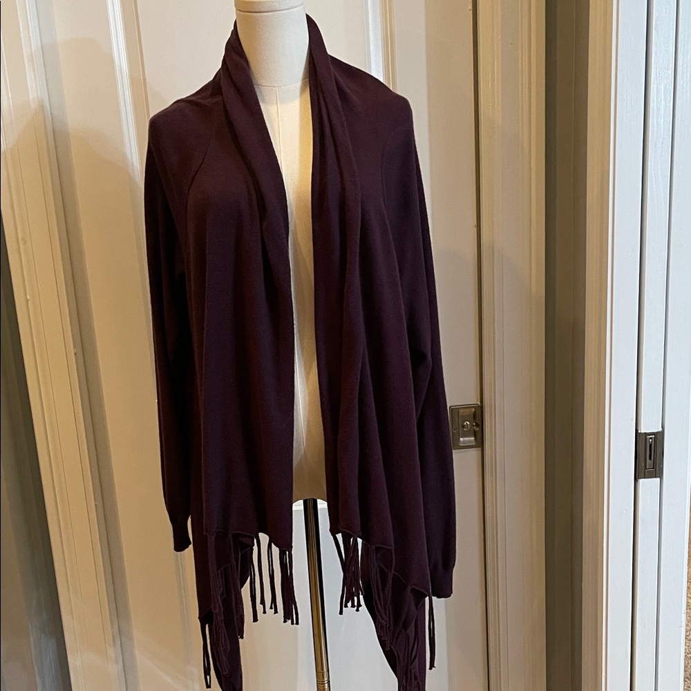The Limited plum Fringe boho Cardigan